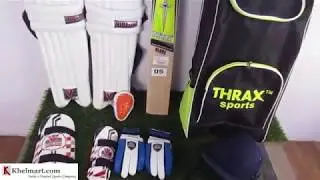 Detail of Thrax Cricket Kit Size 6 and Size 5 , Junior Cricket Kit with English Willow Bat