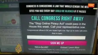 Websites 'blackout' over anti-piracy bill