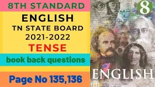 #tense  #8thclass tense book back question Page No 135-136  8th standard TN state board grammar