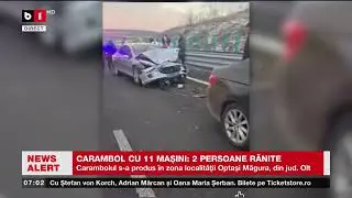 CARAMBOL CU 11 MAȘINI. 2 PERSOANE RĂNITE_Știri B1TV_27 dec. 2025