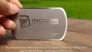 brushed stainless steel business cards