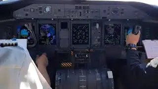 Dash-8 Q400 takeoff on cockpit view