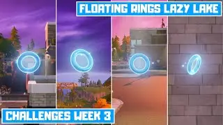 Collect Floating Rings at Lazy Lake! All 4 Floating Ring Location in Fortnite! - Challenges Week 3