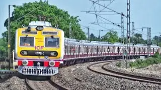 Fast Accelerating Modern Medha EMU & Conventional EMU Trains Speeding in Huge Curve Skip Furiously