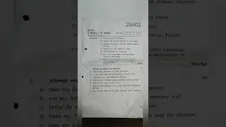 Model Question paper of MSBTE// SAMPLE QUESTIONS PAPER 22602