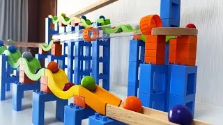 Marble run race ASMR☆Trix Track wooden twisty deluxe course!