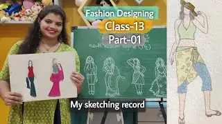 #FDclass-13 how sketch fashion figure for beginners #mysketchingrecord #colourwheel
