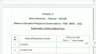 Anna university distance Education Exam registration procedure