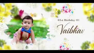 1st Birthday Invitation | Yellow Flower Theme | Cute Floral First Birthday Video