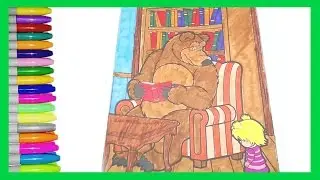Masha and the bear coloring page. How to color masha and the bear.