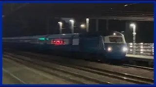 Midland Pullman Class 43 HST (43059 and 43055), Class 66s, an 803 and 801s at Arlesey by night