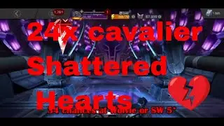 Massive 24 x cavalier shattered heart crystal mcoc & 34 x greater red envelopes