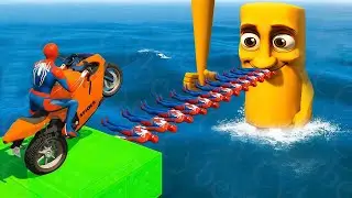 Extreme Superhero Racing vs IMPOSSIBLE Ramps In GTA V