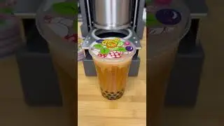 Perfect Bubble Tea Sealing 🥤 Satisfying Machine Process #Shorts