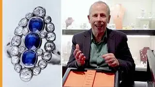 1.77ct Basaltic Sapphire and 1.86ct Diamond, Platinum Marquise Dress Ring - Antique Circa 1920