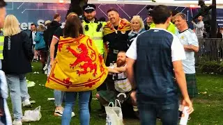 Scotland fans party in central London before their match against England
