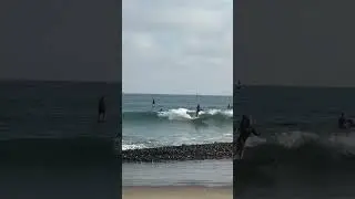 sunset beach day and surf at doheny beach in southern california