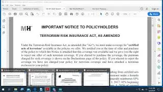 Petiton to Certify Acts of Terrorism for insurance claim validation.