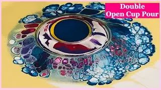Acrylic Pour Painting | Double Open Cup Acrylic Pour Technique | Amazing Butterfly Wings Effect