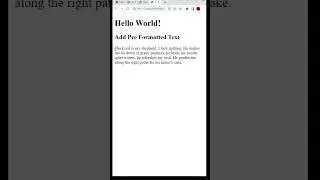 Add Pre Formatted Text in HTML #htmlTipsTricks #htmltutorial