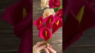 Easy Crepe Paper Flower #crepepapercraft #crepepaperflower #paperflower
