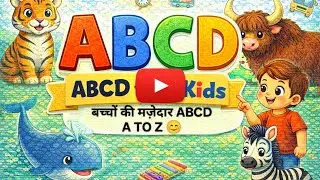 A for Apple 🍎 | ABCD Song | A se Z | Hindi English Nursery Rhyme #abcd #animals #rhymes 