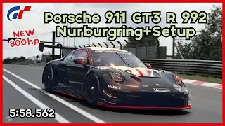 GT7 | 800hp Porsche 911 GT3 R (992) N&uuml;rburgring 5:58.562 | Lap + Setup