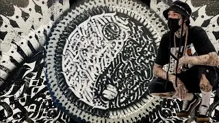 CREATING calligraphy art, a step by step CALLIGRAFFITI yin yang using molowtow paint 🌪️🌪️🌪️