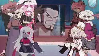 Hazbin Hotel react to mihawk | Onepiece | Strawhat | luffy | Charlie | Lucifer | Gacha life 2