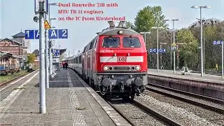 Instant goosebumps!! Not one, b&uacute;t two TB 11 powered BR 218s on my first IC here!! 🔥 - Departure -