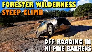Off Roading a Forester Wilderness in the mud and Climbing a steep rutted hill in the NJ Pine Barrens