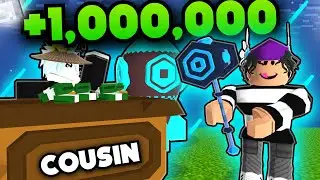 I Surprised My  Cousin With 1,000,000+ ROBUX In (Pls Donate!!!)