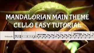 THE MANDALORIAN MAIN THEME - Easy Cello Tutorial! Sheet Music!
