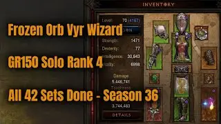 Season 36 Frozen Orb Vyr GR150 Solo Rank 4 - Diablo 3