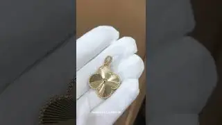 Custom Made Van Cleef Arpels Magic Alhambra Guilloche Pendant 18K Real Gold For Women