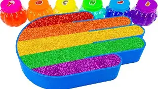 Satisfying Video l How To Make Rainbow Hand with Mixing Slime Cutting ASMR l By Haha Sand B