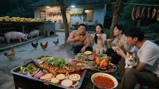 围炉双炙，烟火交响。当江湖烤鱼遇上脆皮烤鸡，一场舌尖的海陆盛宴。【孤独的美食咖】