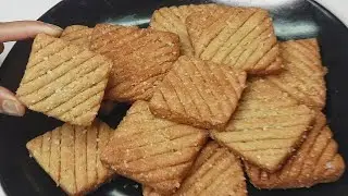 बिना बेक किये कम चीज़ो से आटे बिस्किट 10 मिनट में बनाने का अनोखा तरीका || Wheat Biscuits Without Oven