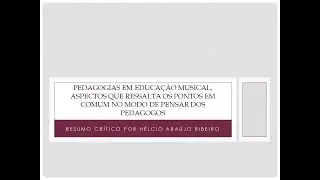 Metodologias educacionais, Resumo Cr&iacute;tico