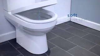 Cesar Close Coupled Toilet and Cistern inc Soft Close Seat with fitting graphics | BathEmpire