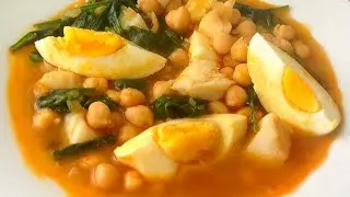POTAJE DE GARBANZOS CON BACALAO Y ESPINACAS | Recetas de Cocina