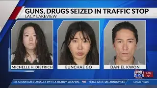 Guns, drugs seized in traffic stop, three arrested