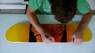 Skateboard Deck Spray Paint & Sharpie - Tigers