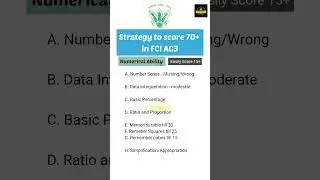 Score 70+ in FCI AG3 2023 Exam #fci #fciag3 #govtjobs #bank #shorts #learn #government #job