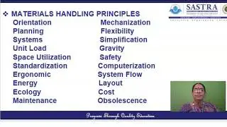 Materials handling- Principles
