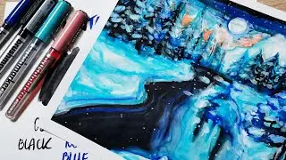 Winter Landscape Blending with Brushmarker PRO KARIN markers