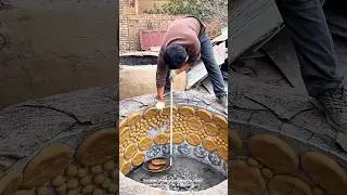 Amazing tandoor bread baking process