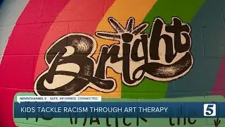Kids make vibrant mural about racism and unrest