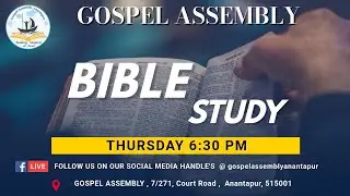 THURSDAY BIBLE STUDY  LIVE // GOSPEL ASSEMBLY ANANTAPUR //29/01/2026//BRO.