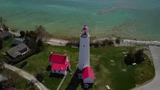 Point Clark Lighthouse in the fall 4K